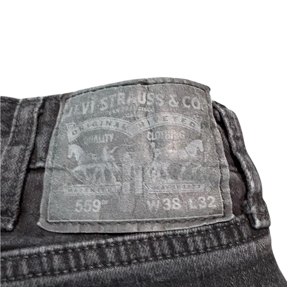 Levi's 559 Men's Relaxed Straight Fit Black Denim Jeans 38x32